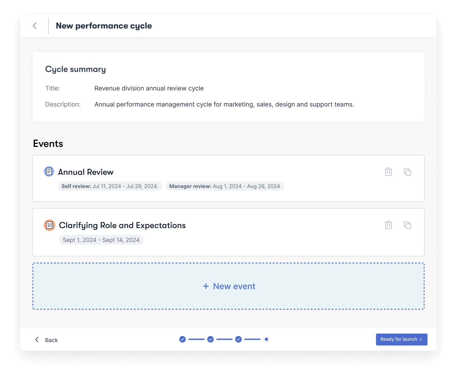 Officevibe performance management interface