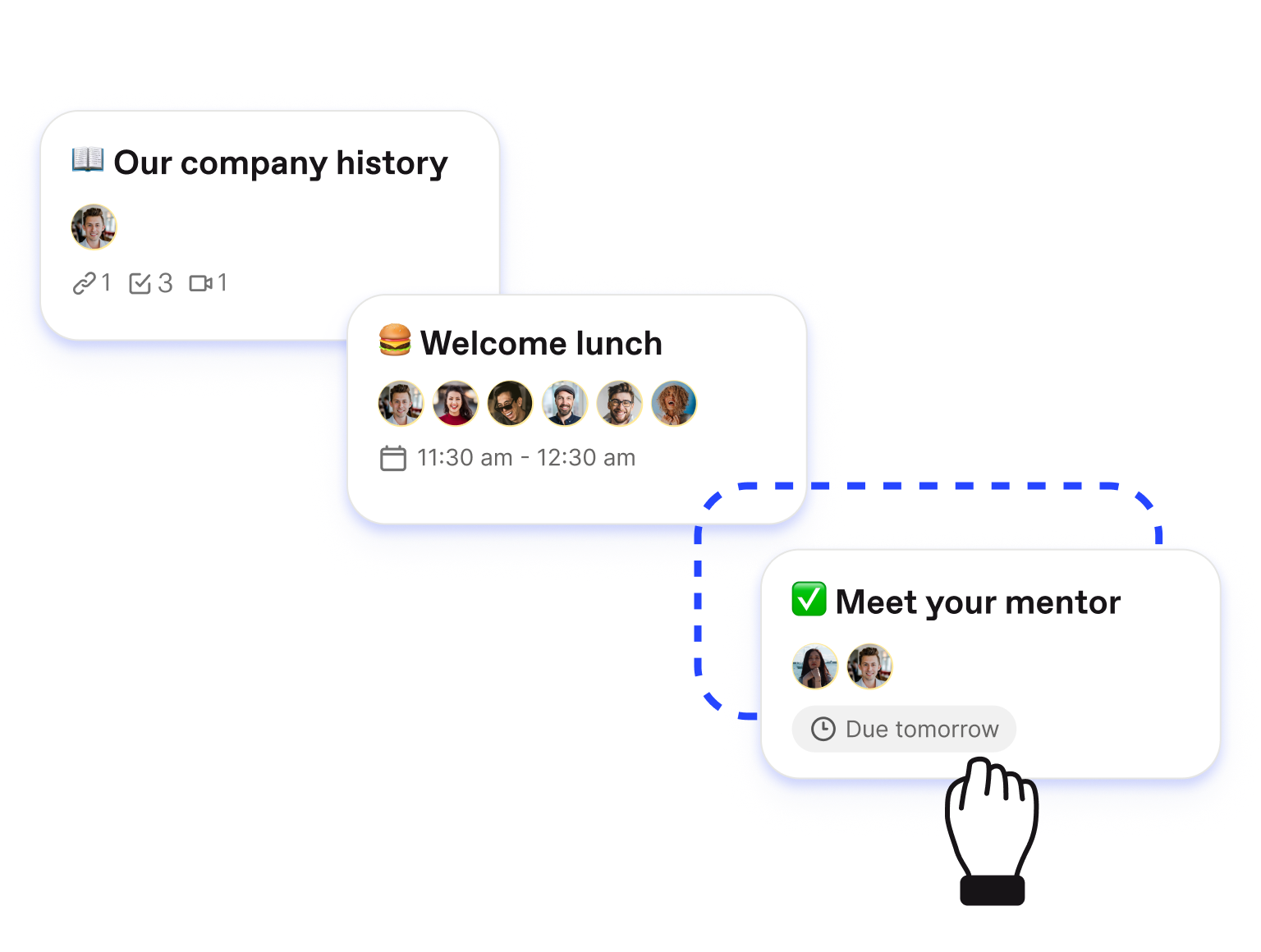 drag and drop onboarding activities on a timeline