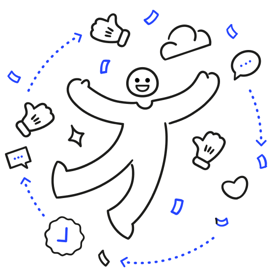 character interacting with workleap onboarding