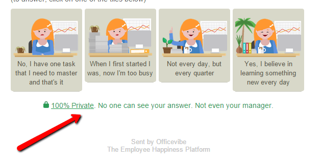 survey privacy in emails on officevibe